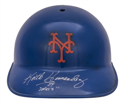 1989 Keith Hernandez Game Used Signed & Inscribed New York Mets Batting Helmet (J.T. Sports & PSA/DNA)